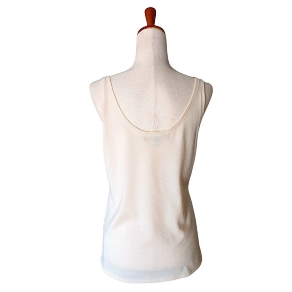 Ralph Lauren Cream Cashmere Silk Knit Scoop Neck Tank Top Large Womens - Picture 4 of 9